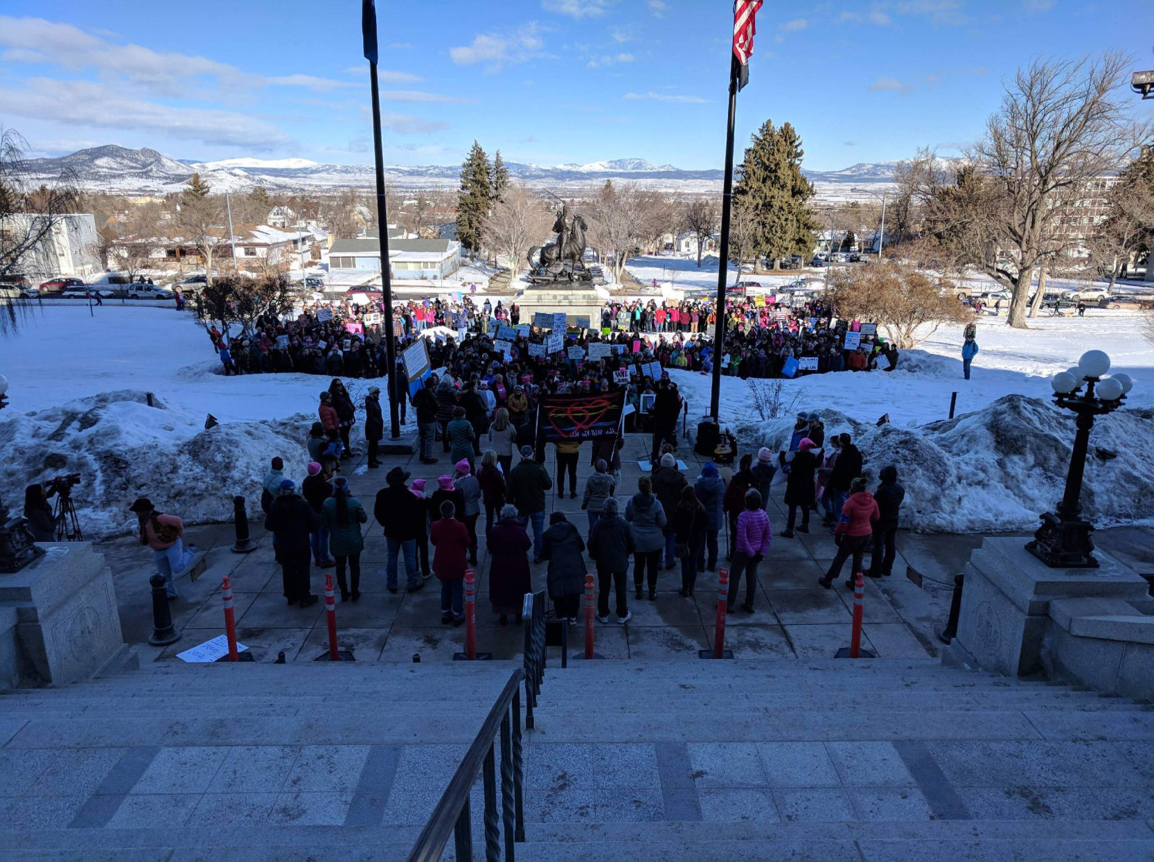 Anniversary Women's March at the Montana Capitol building